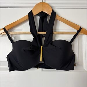La ve enRose Aqua Black Women's Halter and Stap Bikini Bra Size M.